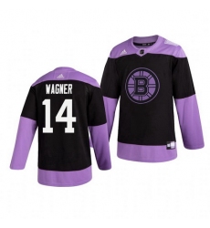 Bruins 14 Chris Wagner Black Purple Hockey Fights Cancer Adidas Jersey