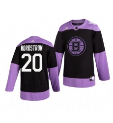 Bruins 20 Joakim Nordstrom Black Purple Hockey Fights Cancer Adidas Jersey