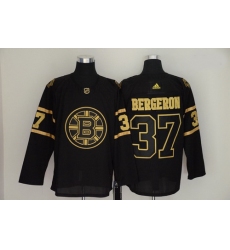 Bruins 37 Patrice Bergeron Black Gold Adidas Jersey