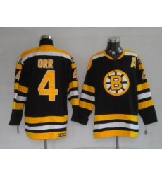 Bruins #4 Bobby Orr Stitched CCM Throwback Black NHL Jersey