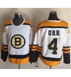 Bruins #4 Bobby Orr YellowWhite CCM Throwback Stitched NHL Jersey