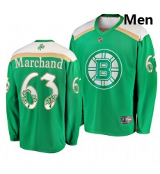 Bruins 63 Brad Marchand Green 2019 St  Patrick Day Adidas Jersey
