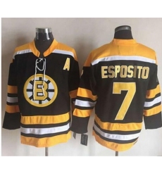 Bruins #7 Phil Esposito BlackYellow CCM Throwback New Stitched NHL Jersey
