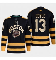 Men Boston Bruins 13 Charlie Coyle Black Classic Primegreen Stitched Jersey