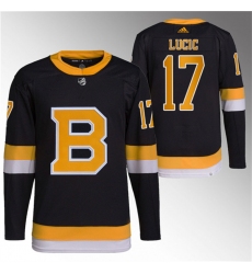 Men Boston Bruins 17 Milan Lucic Black Home Breakaway Stitched Jersey