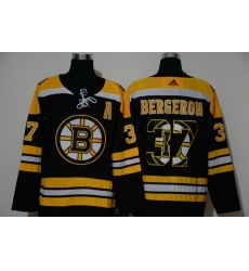 Men Boston Bruins 37 Patrice Bergeron Black Adidas Fashion Jersey