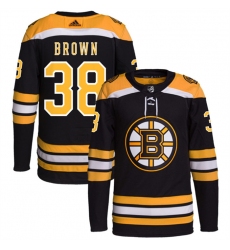 Men Boston Bruins 38 Patrick Brown Black Stitched Jersey