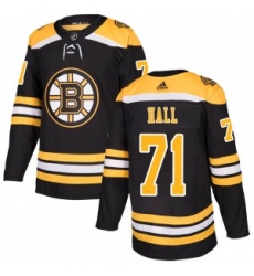 Men Boston Bruins 71 Taylor Hall Adidas Authentic Home Black Jersey