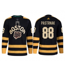 Men Boston Bruins 88 David Pastrnak Black Classic Primegreen Stitched Jersey