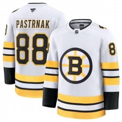 Men Boston Bruins 88 David Pastrnak White 2025 Away Stitched Hockey Jersey