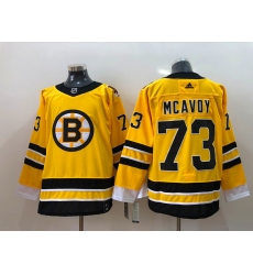 Men Boston Bruins Charlie McAvoy 73 Yellow 2021 Adidas Stitched NHL Jersey