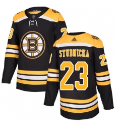Men Boston Bruins Jack Studnicka Adidas Authentic Home Jersey Black