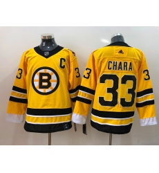 Men Boston Bruins Zdeno Chara 33 Yellow 2021 Adidas Stitched NHL Jersey