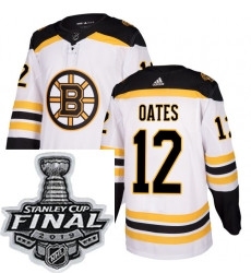 Mens Adidas Boston Bruins 12 Adam Oates Authentic White Away NHL Jersey