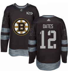 Mens Adidas Boston Bruins 12 Adam Oates Premier Black 1917 2017 100th Anniversary NHL Jersey 