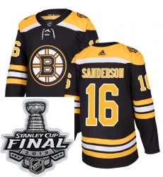 Mens Adidas Boston Bruins 16 Derek Sanderson Authentic Black Home NHL Jersey