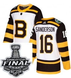 Mens Adidas Boston Bruins 16 Derek Sanderson Authentic White 2019 Winter Classic NHL Jersey