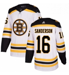 Mens Adidas Boston Bruins 16 Derek Sanderson Authentic White Away NHL Jersey 