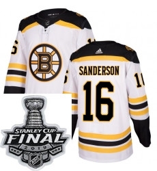 Mens Adidas Boston Bruins 16 Derek Sanderson Authentic White Away NHL Jersey