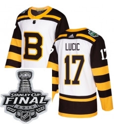 Mens Adidas Boston Bruins 17 Milan Lucic Authentic White 2019 Winter Classic NHL Jersey