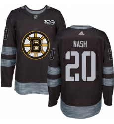 Mens Adidas Boston Bruins 20 Riley Nash Authentic Black 1917 2017 100th Anniversary NHL Jersey 