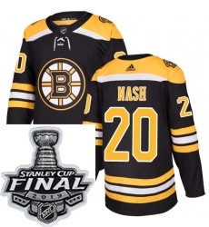 Mens Adidas Boston Bruins 20 Riley Nash Authentic Black Home NHL Jersey