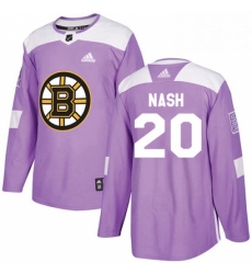 Mens Adidas Boston Bruins 20 Riley Nash Authentic Purple Fights Cancer Practice NHL Jersey 