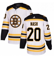 Mens Adidas Boston Bruins 20 Riley Nash Authentic White Away NHL Jersey 
