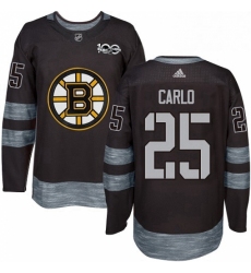 Mens Adidas Boston Bruins 25 Brandon Carlo Premier Black 1917 2017 100th Anniversary NHL Jersey 