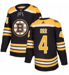 Mens Adidas Boston Bruins 4 Bobby Orr Authentic Black Home NHL Jersey 