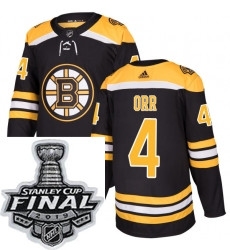 Mens Adidas Boston Bruins 4 Bobby Orr Authentic Black Home NHL Jersey