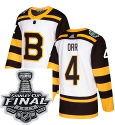 Mens Adidas Boston Bruins 4 Bobby Orr Authentic White 2019 Winter Classic NHL Jersey