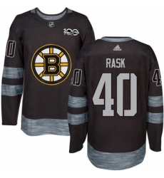 Mens Adidas Boston Bruins 40 Tuukka Rask Authentic Black 1917 2017 100th Anniversary NHL Jersey 