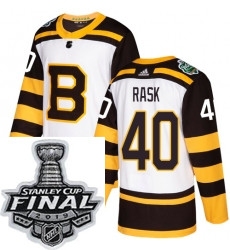 Mens Adidas Boston Bruins 40 Tuukka Rask Authentic White 2019 Winter Classic NHL Jersey