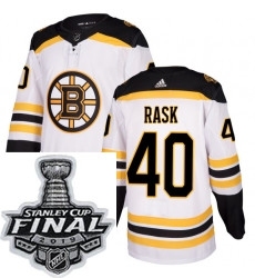 Mens Adidas Boston Bruins 40 Tuukka Rask Authentic White Away NHL Jersey