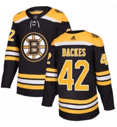 Mens Adidas Boston Bruins 42 David Backes Premier Black Home NHL Jersey 