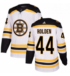 Mens Adidas Boston Bruins 44 Nick Holden Authentic White Away NHL Jersey 