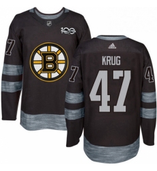 Mens Adidas Boston Bruins 47 Torey Krug Authentic Black 1917 2017 100th Anniversary NHL Jersey 