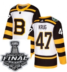 Mens Adidas Boston Bruins 47 Torey Krug Authentic White 2019 Winter Classic NHL Jersey