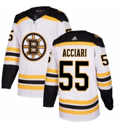 Mens Adidas Boston Bruins 55 Noel Acciari Authentic White Away NHL Jersey 