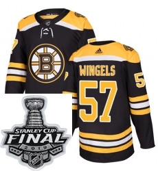 Mens Adidas Boston Bruins 57 Tommy Wingels Authentic Black Home NHL Jersey