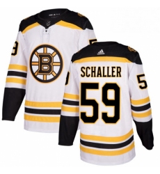 Mens Adidas Boston Bruins 59 Tim Schaller Authentic White Away NHL Jersey 