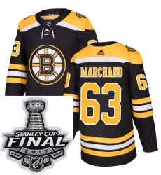 Mens Adidas Boston Bruins 63 Brad Marchand Authentic Black Home NHL Jersey
