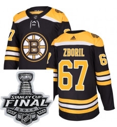 Mens Adidas Boston Bruins 67 Jakub Zboril Authentic Black Home NHL Jersey