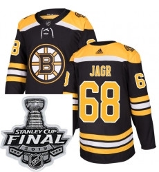 Mens Adidas Boston Bruins 68 Jaromir Jagr Authentic Black Home NHL Jersey