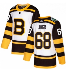 Mens Adidas Boston Bruins 68 Jaromir Jagr Authentic White 2019 Winter Classic NHL Jersey 