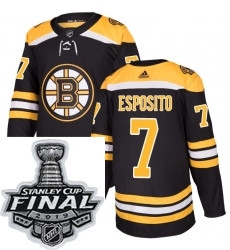 Mens Adidas Boston Bruins 7 Phil Esposito Authentic Black Home NHL Jersey