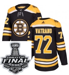 Mens Adidas Boston Bruins 72 Frank Vatrano Authentic Black Home NHL Jersey