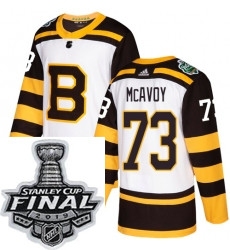 Mens Adidas Boston Bruins 73 Charlie McAvoy Authentic White 2019 Winter Classic NHL Jersey