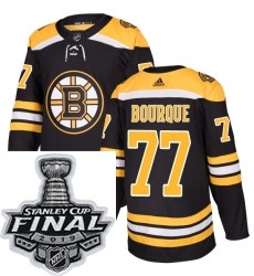 Mens Adidas Boston Bruins 77 Ray Bourque Authentic Black Home NHL Jersey